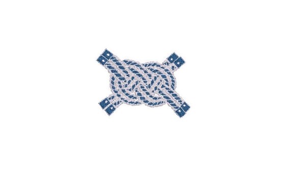 Rope Knot 4 Nautical Machine Embroidery File design - 4x4 inch hoop - Monogram Frame