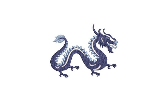 Dragon Embroidery Design - Chinoiserie - Machine Embroidery File design  - 4x4 hoop - Simple Chinoiserie Dragon Design