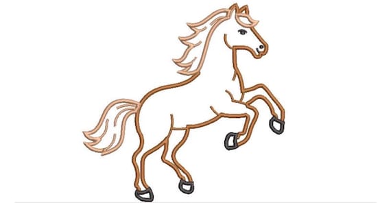Horse Applique File - Machine Embroidery File design - 8x8 inch hoop - Western Embroidery Download