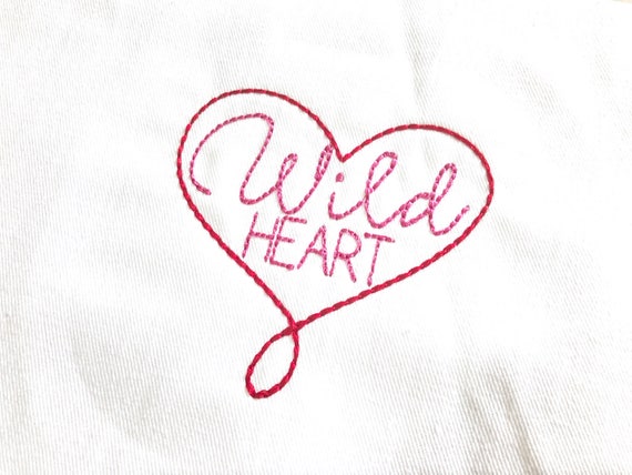 Wild Heart Outline - Machine Embroidery File design 4 x 4 inch hoop - love