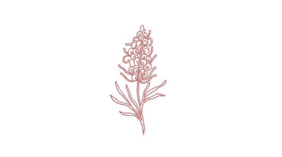 Grevillea Machine Embroidery File design - 4 x 4 inch hoop - in the hoop - instant download - Grevillea Embroidery File