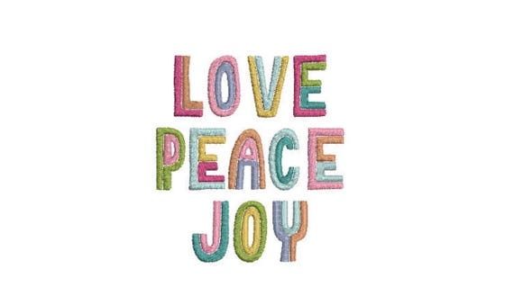 Love Peace Joy Machine Embroidery File design - 4x4 inch hoop  -instant download - Embroidery Design