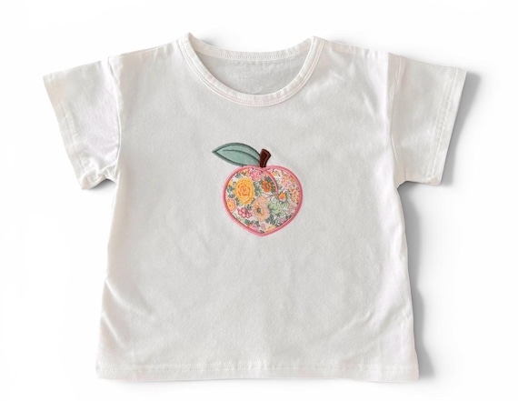 Peach Appliqué Machine Embroidery File design - 4 x 4 inch hoop - Peach Embroidery Instant Download