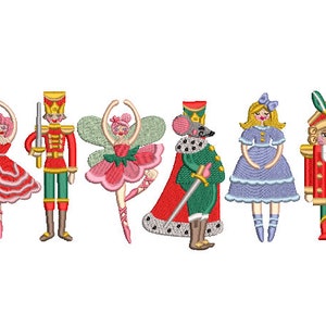 Nutcracker Set of 6 files Christmas Designs - Machine Embroidery File design - 4x4 inch hoop - instant download
