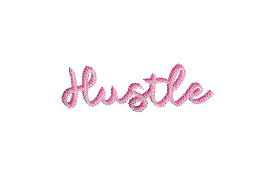 Chainstitch Hustle Machine Embroidery File design - 5 x 7 inch hoop - instant download - Triple Chain Stitch - Shadow Font Word