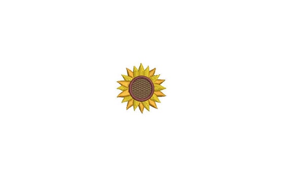 Sunflower Embroidery - Machine Embroidery Sunflower Mini 4cm Embroidery File design 4x4 hoop