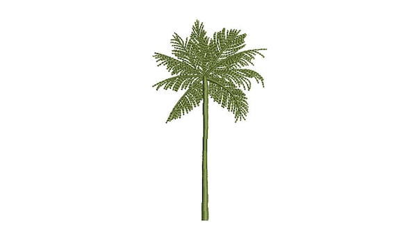 Palm Tree Machine Embroidery design - 4 x 4 inch hoop - Quick Palm Embroidery file