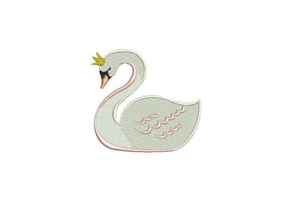 Swan Embroidery - Simple 10cm Swan Machine Embroidery File design 4x4 inch or 10cm x 10cm hoop - instant download