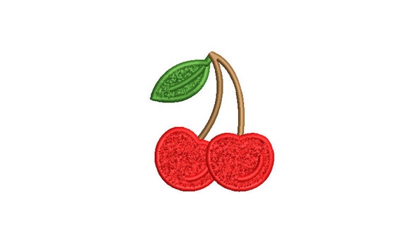 Chenille Cherry used with 3D Puffy Foam -  Machine Embroidery File design 4x4 inch hoop - 3 inch size design