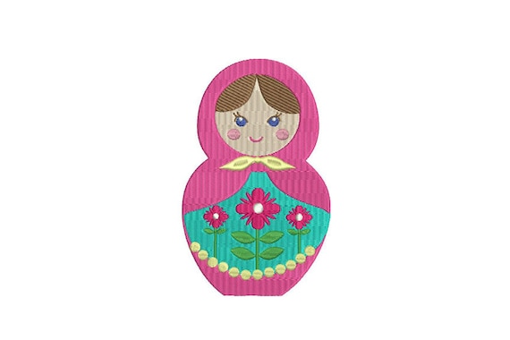 Babushka Doll Machine Embroidery File design 5x7 inch hoop Instant Download ITH appliqué