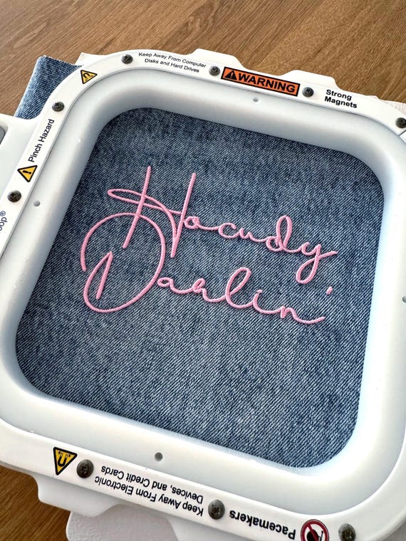 3D Puff Foam Howdy Darlin Machine Embroidery File design - 5x7 inch hoop - Western Embroidered Design Download - Words only not a font.