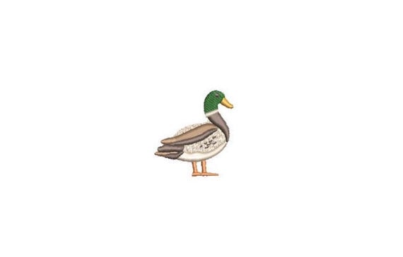 Mini Mallard Duck Machine Embroidery File - 4 x 4 inch hoop - Bird embroidery file - 2 inch Machine Embroidery Design digital download