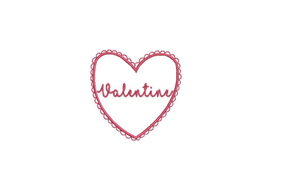 Valentine Heart - Machine Embroidery File design 3 x 3 inch hoop - instant download