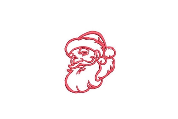 Christmas Xmas Santa Face Machine Embroidery File design 3x3 inch hoop - instant download