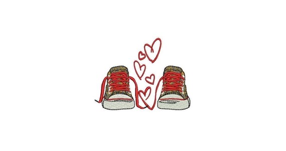 Love Kicks Machine Embroidery File design 4 x 4 inch hoop - Valentines