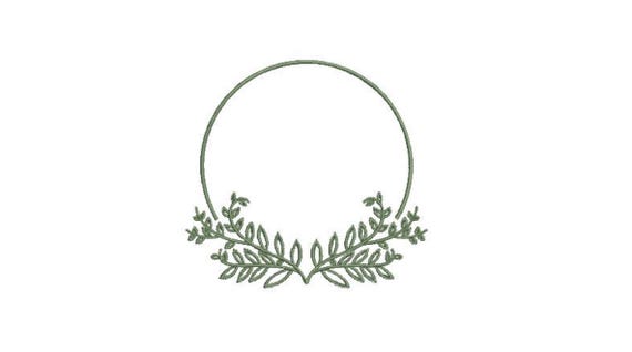 Leaves Machine Embroidery File design - 4x4 inch hoop - Monogram Frame Embroidery Design