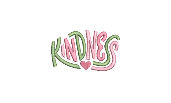 Kindness Machine Embroidery File design - 4x4 inch hoop - Heart Embroidery Design