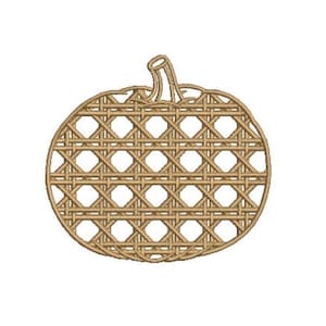 Calabaza de mimbre de ratán - Estilo Hamptons - Diseño para bordado a máquina - Bastidor de 4 x 4 pulgadas - Descarga instantánea