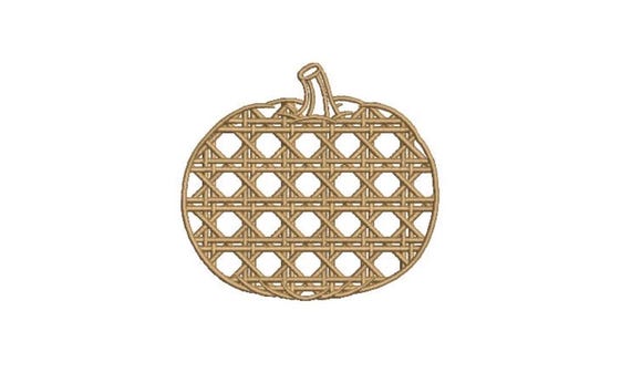 Rattan Wicker Pumpkin - Hamptons Style - Machine Embroidery design - 4x4 inch hoop - instant download
