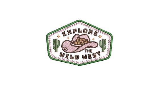Explore The Wild West - Western Machine Embroidery File design - 4x4 inch hoop - Cowgirl and Cowboy Design