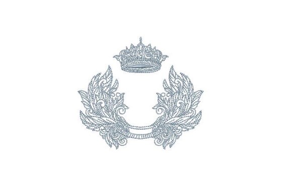 Baroque Crown Frame - Machine Embroidery File design - 4x4 inch hoop - Monogram Frame