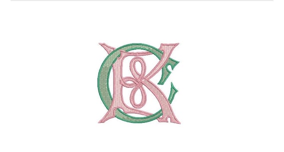 Antique C K Monogram or K C  -  Machine Embroidery File design - 3x3 inch hoop - Vintage Monogram Design