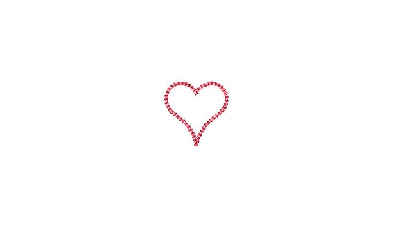 Chain Stitch Heart - 5cm - Machine Embroidery File design - 4x4 inch hoop - Monogram Frame