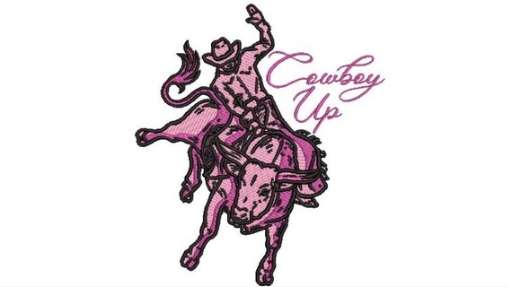 Rodeo Cowboy Up Machine Embroidery File design - 8x8 inch hoop - Western Embroidery Design Download