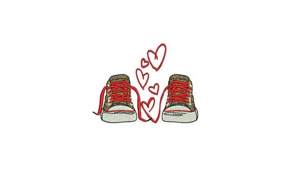 Love Kicks Machine Embroidery File design 4 x 4 inch hoop - Valentines