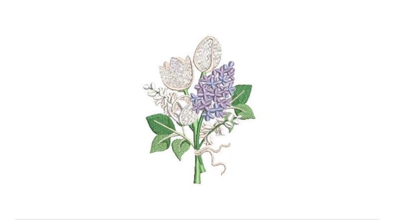 Lily of the Valley Flowers Machine Embroidery File design - 4x4 inch hoop - Embroidery design - instant download - Lily Lilac Magnolia