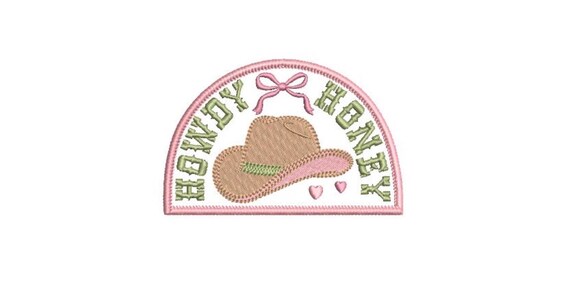Howdy Honey Machine Embroidery File design - 5x7 inch hoop - Western Embroidered Patch Design Download