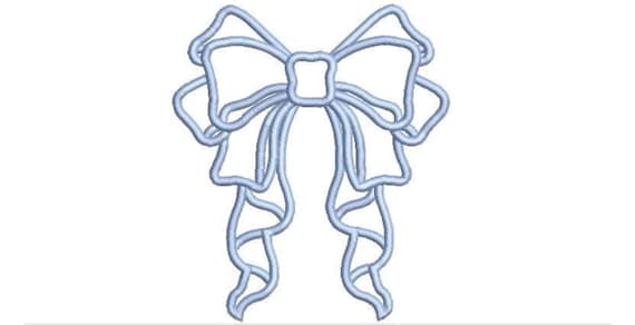 Applique Bow A Machine Embroidery File design 5x7 hoop - Ribbon Bow Applique Download