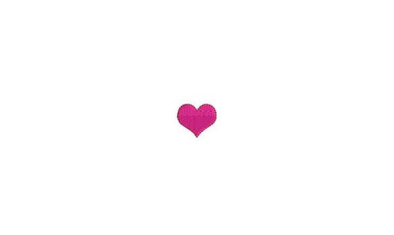 Tiny Heart Embroidery  1 inch or 2.5 cm Machine Embroidery File design 4 x 4 inch hoop - instant download