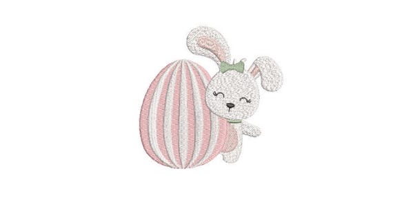 Easter Egg Rabbit - Machine Embroidery File design 4 x 4 inch hoop - Easter Bunny Embroidery Design