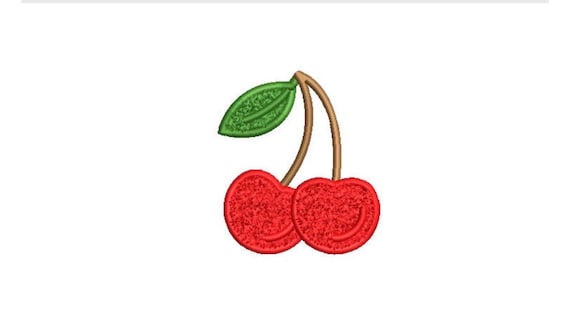 Chenille Cherry used with 3D Puffy Foam -  Machine Embroidery File design 4x4 inch hoop - 3 inch size design