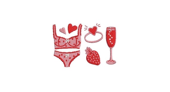 Valentines Day Treats Machine Embroidery File design - 4x4 inch - valentines embroidery design - Love embroidery