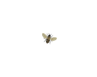 Bee Embroidery - Tiny Bee Motif Mini Machine Embroidery File design 4 x 4 inch hoop