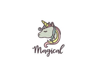 Unicorn Embroidery Design - Machine Embroidery File design 4x4 inch hoop - instant download