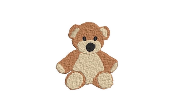 Teddy Bear embroidery - Machine Embroidery File design - 4x4 inch hoop - Instant download