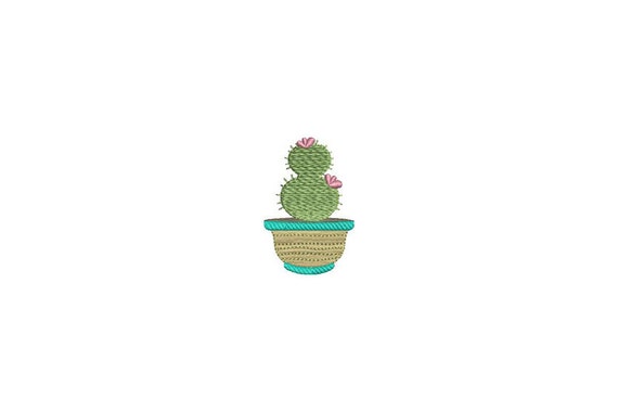 Kawaii Cactus Machine Embroidery File design 4 x 4 inch hoop Makes a great Patch