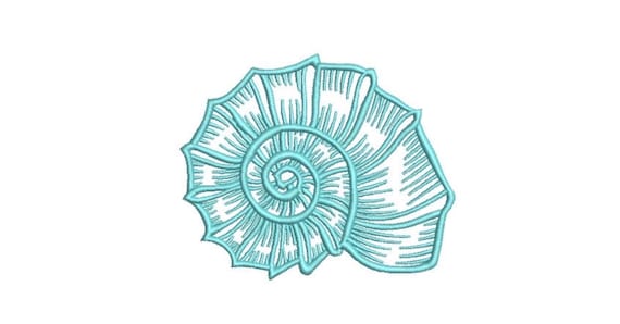 Sea Shell Machine Embroidery File design  - 4x4 inch hoop - instant download - Seashell embroidery design