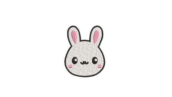 Kawaii Bunny Machine Embroidery File design- 5cm tall - 4x4 inch hoop - Rabbit Embroidery - Easter Design