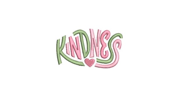 Kindness Machine Embroidery File design - 4x4 inch hoop - Heart Embroidery Design