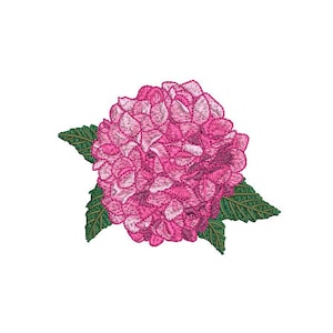 Hydrangeas Embroidery - Pinky Hydrangea - Machine Embroidery File design - 4 x 4 inch hoop - Instant Download