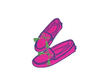 Tassel Loafers Machine Embroidery File design - 4x4 hoop - instant download - shoe design