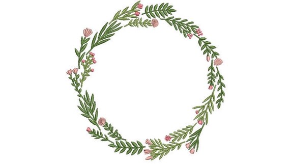 Simple Flower Wreath Machine Embroidery File design -  6x10 inch hoop - Machine Embroidery Design