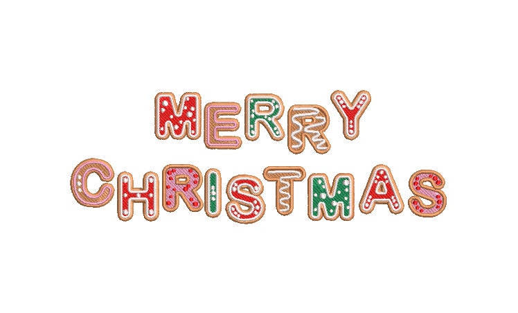 Gingerbread Merry Christmas Machine Embroidery File Design - Xmas ...