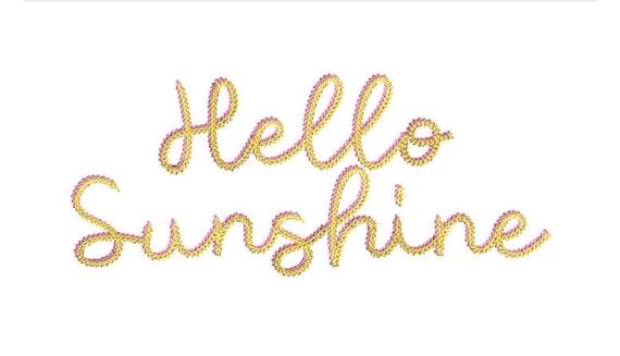 Chainstitch Hello Sunshine Machine Embroidery File design  - 8 x 8 inch hoop - Chain Stitch Embroidery Design
