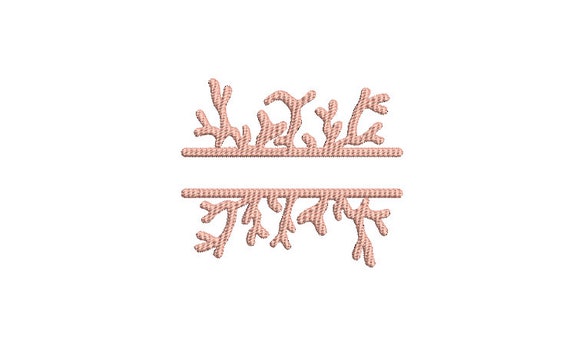 Coral Split Monogram Frame - Machine Embroidery File design - 4x4 hoop - Instant Download