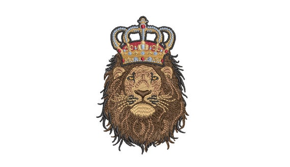 King Lion Embroidery - Urban Modern Lion Machine Embroidery File design 4x4 inch hoop